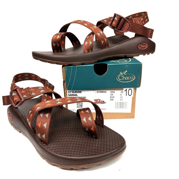 Chaco Shoes - NWT Chaco Z2 Classic brown blue comfort sandals women 10 outdoor toe loop walk